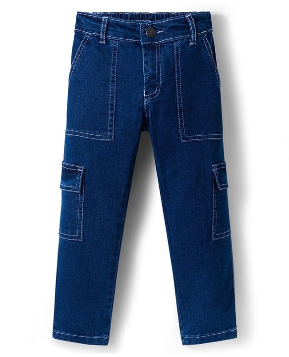 Pine Kids Denim Full Length Washed Jeans - Blue