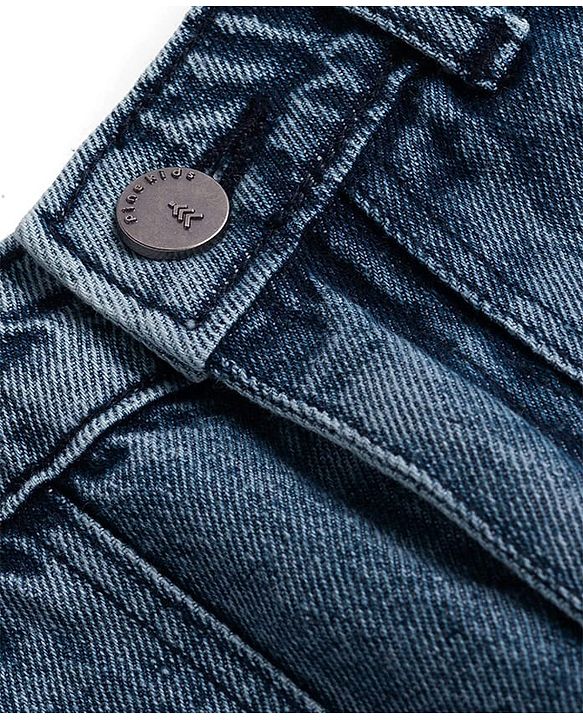 Pine Kids Denim Woven Full Length Washed Jeans - Blue