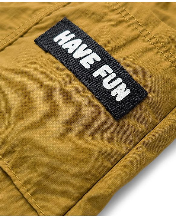 Babyhug Woven Full Length Solid Trouser With Stretch - Dark Yellow
