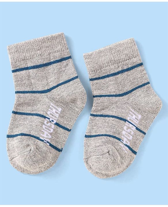 Cute Walk by Babyhug Knit Ankle Length Socks With Stripes Pack Of 7 - Multicolour