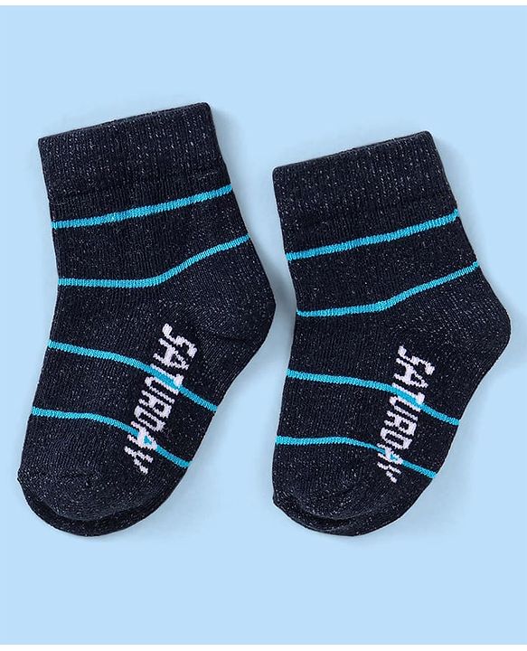Cute Walk by Babyhug Knit Ankle Length Socks With Stripes Pack Of 7 - Multicolour