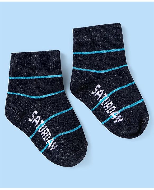 Cute Walk by Babyhug Knit Ankle Length Socks With Stripes Pack Of 7 - Multicolour