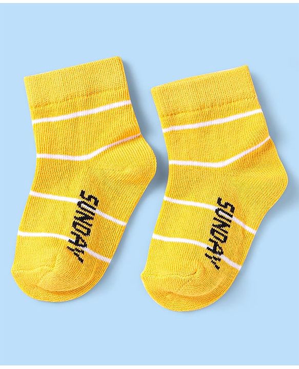 Cute Walk by Babyhug Knit Ankle Length Socks With Stripes Pack Of 7 - Multicolour