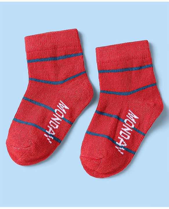 Cute Walk by Babyhug Knit Ankle Length Socks With Stripes Pack Of 7 - Multicolour