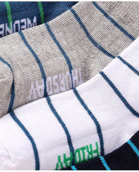 Cute Walk by Babyhug Knit Ankle Length Socks With Stripes Pack Of 7 - Multicolour