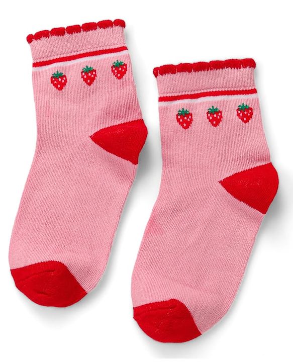 Cute Walk by Babyhug Knit Ankle Length Antibacterial Socks with Strawberry Design Pack of 5 - Multicolor