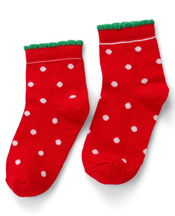 Cute Walk by Babyhug Knit Ankle Length Antibacterial Socks with Strawberry Design Pack of 5 - Multicolor