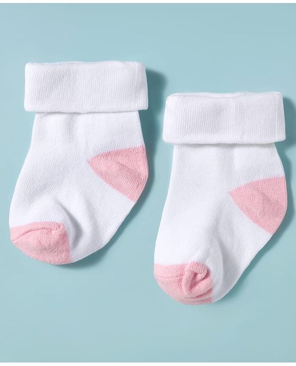 Cute Walk by Babyhug Knit Ankle Length Antibacterial Socks with Stripes Pack of 3 - Pink White & Navy Blue