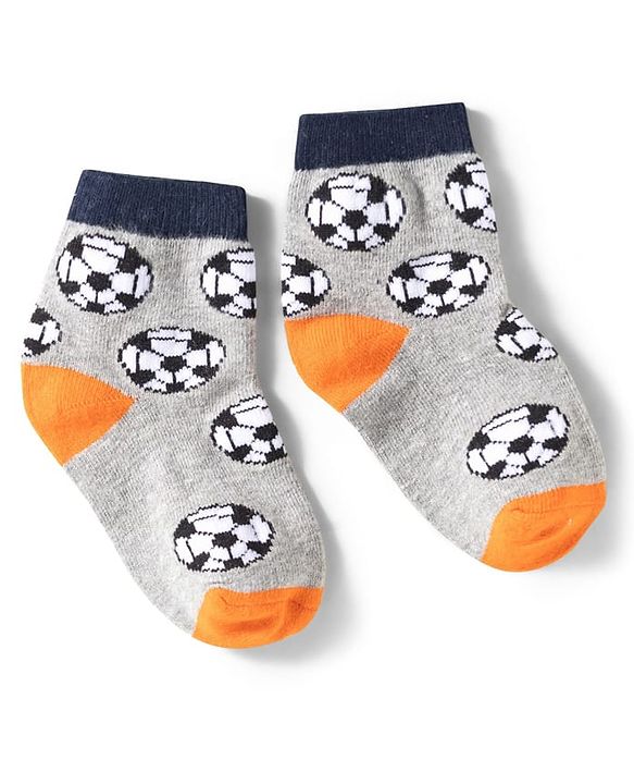 Cute Walk by Babyhug Knit Ankle Length Anti Bacterial Socks with Stripes & Ball Design Pack of 3 - Multicolor