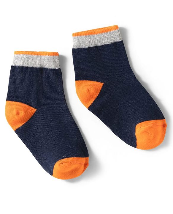 Cute Walk by Babyhug Knit Ankle Length Anti Bacterial Socks with Stripes & Ball Design Pack of 3 - Multicolor