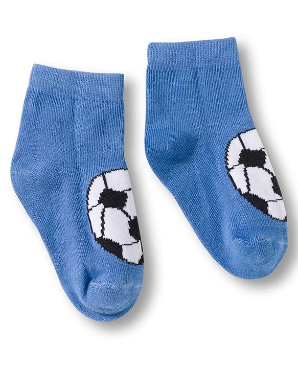 Cute Walk by Babyhug Knit Ankle Length Anti Bacterial Socks with Stripes & Football Design Pack of 7-  White Grey & Navy Blue