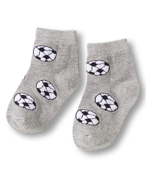 Cute Walk by Babyhug Knit Ankle Length Anti Bacterial Socks with Stripes & Football Design Pack of 7-  White Grey & Navy Blue