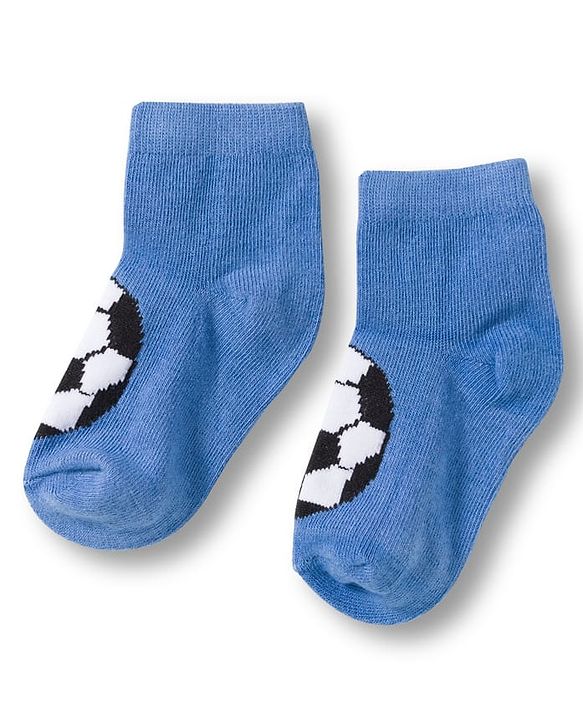 Cute Walk by Babyhug Knit Ankle Length Anti Bacterial Socks with Stripes & Football Design Pack of 7-  White Grey & Navy Blue