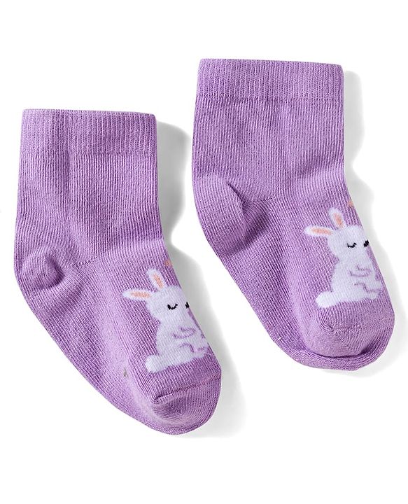 Cute Walk by Babyhug Knit Ankle Length Anitbacterial Socks With Floral Design Pack Of 3 - Purple Pink & Red
