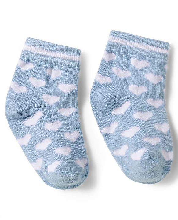 Cute Walk by Babyhug Knit Ankle Length Anti-Bacterial Striped Socks Heart & Polka Dot Design Pack Of 3 - Pink &