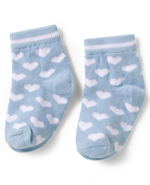 Cute Walk by Babyhug Knit Ankle Length Anti-Bacterial Striped Socks Heart & Polka Dot Design Pack Of 3 - Pink &