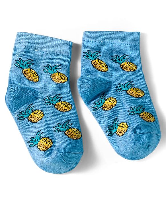 Cutewalk by Babyhug Knit Ankle Length Anti Bacterial Socks With Strawberry Design Pack Of 7 - Multicolour