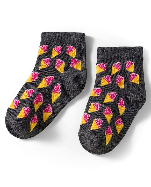 Cutewalk by Babyhug Knit Ankle Length Anti Bacterial Socks With Strawberry Design Pack Of 7 - Multicolour