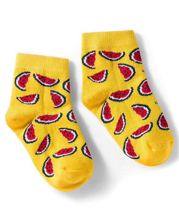 Cutewalk by Babyhug Knit Ankle Length Anti Bacterial Socks With Strawberry Design Pack Of 7 - Multicolour