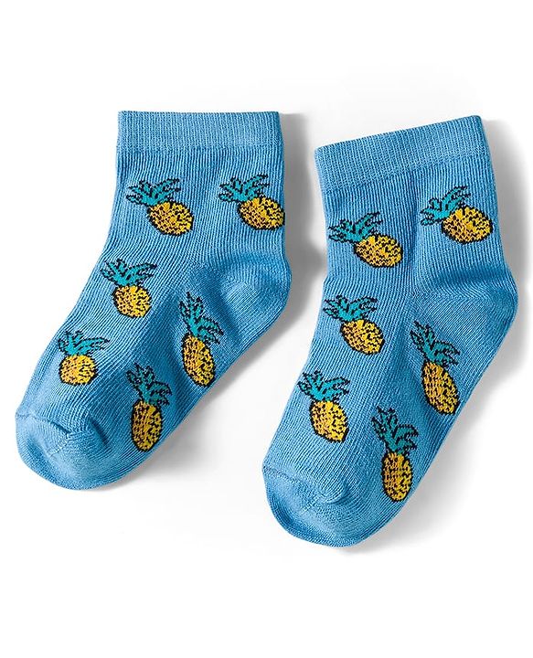 Cutewalk by Babyhug Knit Ankle Length Anti Bacterial Socks With Strawberry Design Pack Of 7 - Multicolour