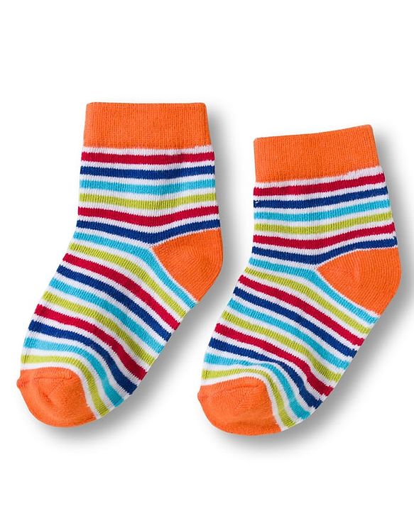 Cute Walk by Babyhug Knit Ankle Length Anti Bacterial Socks with Stripes & Football Design Pack of 5- Grey & White