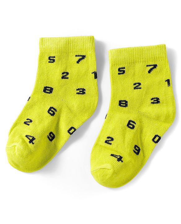 Cutewalk by Babyhug Knit Ankle Length Anti Bacterial Socks With Numbers Design Pack Of 5 - Multicolour