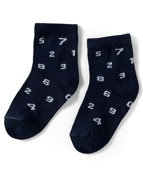 Cutewalk by Babyhug Knit Ankle Length Anti Bacterial Socks With Numbers Design Pack Of 5 - Multicolour
