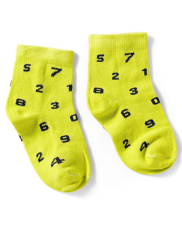 Cutewalk by Babyhug Knit Ankle Length Anti Bacterial Socks With Numbers Design Pack Of 5 - Multicolour