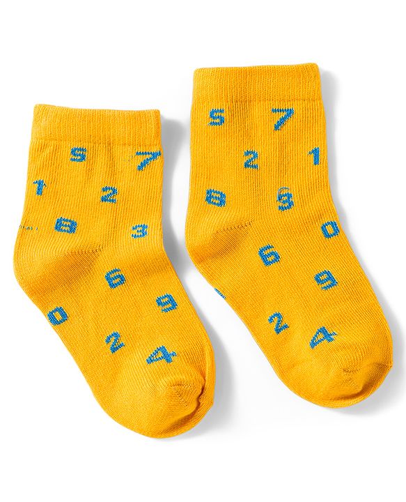 Cutewalk by Babyhug Knit Ankle Length Anti Bacterial Socks With Numbers Design Pack Of 5 - Multicolour