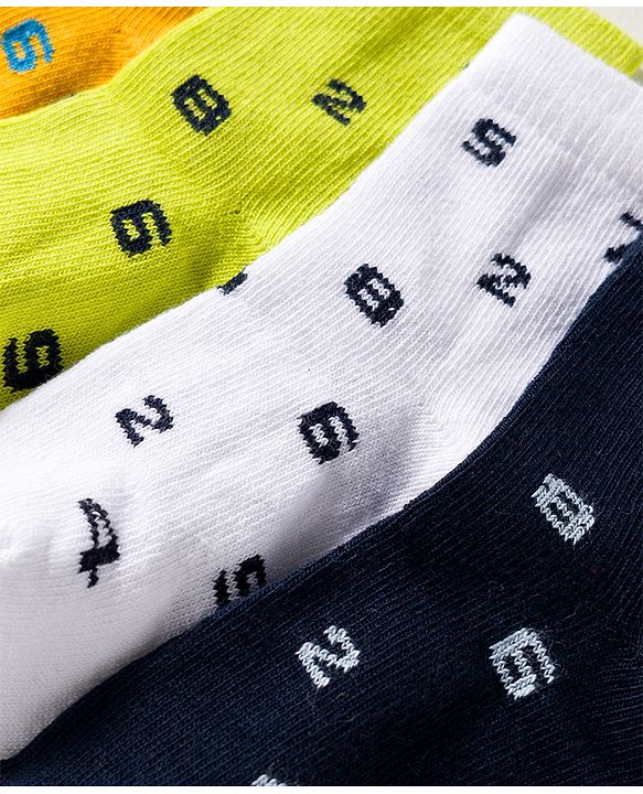 Cutewalk by Babyhug Knit Ankle Length Anti Bacterial Socks With Numbers Design Pack Of 5 - Multicolour