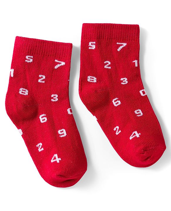 Cutewalk by Babyhug Knit Ankle Length Anti Bacterial Socks With Numbers Design Pack Of 5 - Multicolour