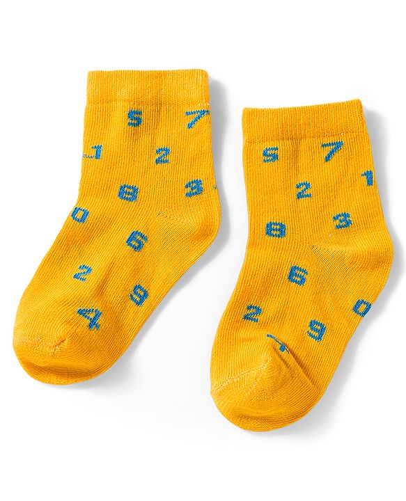 Cutewalk by Babyhug Knit Ankle Length Anti Bacterial Socks With Numbers Design Pack Of 5 - Multicolour