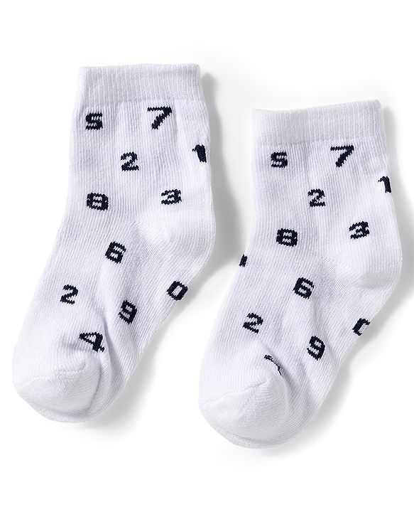 Cutewalk by Babyhug Knit Ankle Length Anti Bacterial Socks With Numbers Design Pack Of 5 - Multicolour
