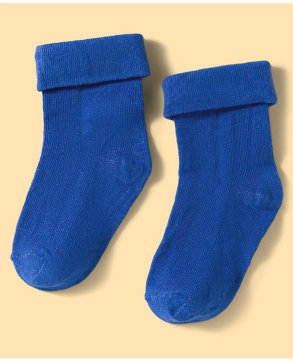 Cute Walk by Babyhug Knit Ankle Length Anti Bacterial Socks with Stripes & Vehicle Design Pack of 3 - Blue Grey & White
