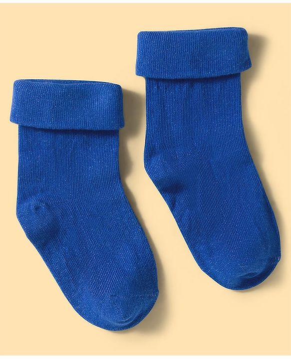 Cute Walk by Babyhug Knit Ankle Length Anti Bacterial Socks with Stripes & Vehicle Design Pack of 3 - Blue Grey & White