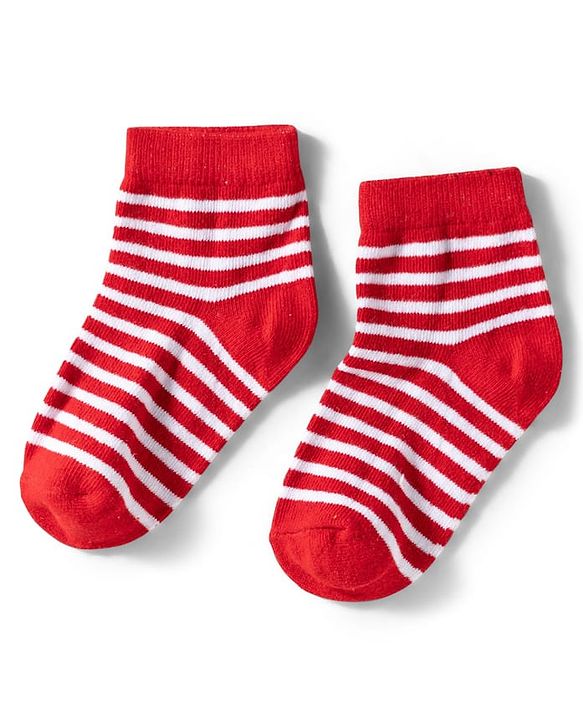 Cute Walk by Babyhug Knit Ankle Length Anti Bacterial Socks with Stripes & Car Design Pack of 3 - Yellow Black & Red