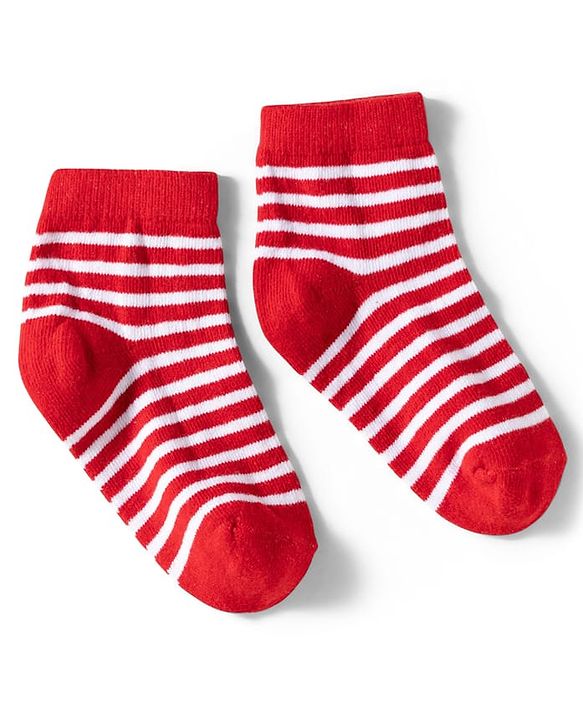 Cute Walk by Babyhug Knit Ankle Length Anti Bacterial Socks with Stripes & Car Design Pack of 3 - Yellow Black & Red