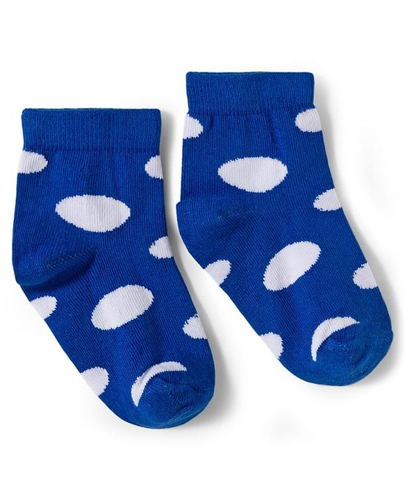 Cute Walk by Babyhug Knit Ankle Length Antibacterial Socks with Polka Dot Design Pack of 5 - Multicolor