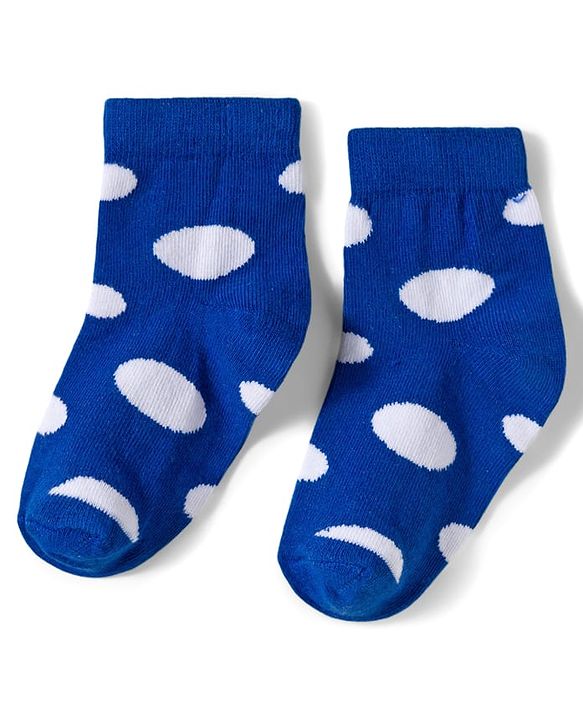 Cute Walk by Babyhug Knit Ankle Length Antibacterial Socks with Polka Dot Design Pack of 5 - Multicolor