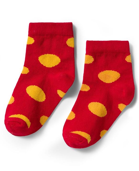 Cute Walk by Babyhug Knit Ankle Length Antibacterial Socks with Polka Dot Design Pack of 5 - Multicolor