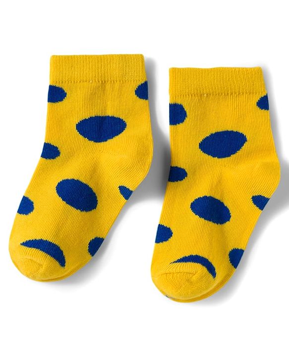 Cute Walk by Babyhug Knit Ankle Length Antibacterial Socks with Polka Dot Design Pack of 5 - Multicolor