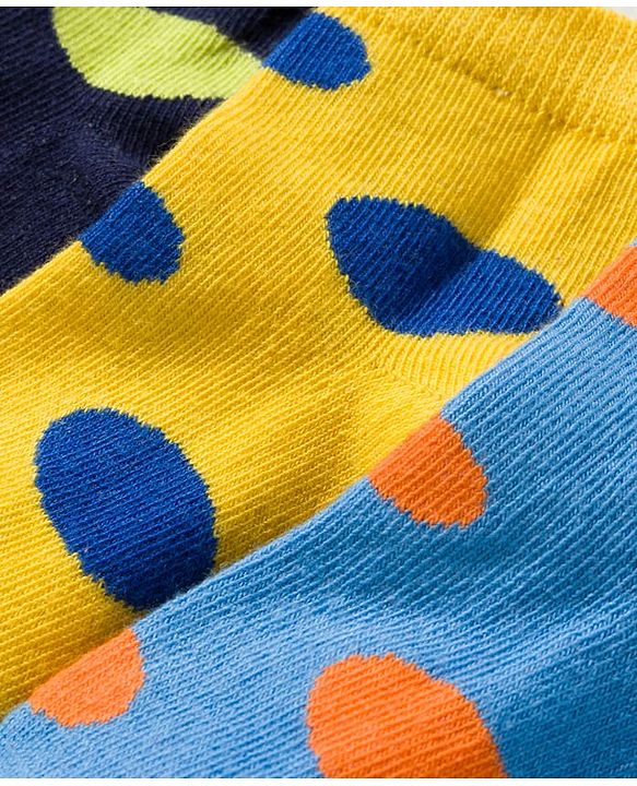 Cute Walk by Babyhug Knit Ankle Length Antibacterial Socks with Polka Dot Design Pack of 5 - Multicolor