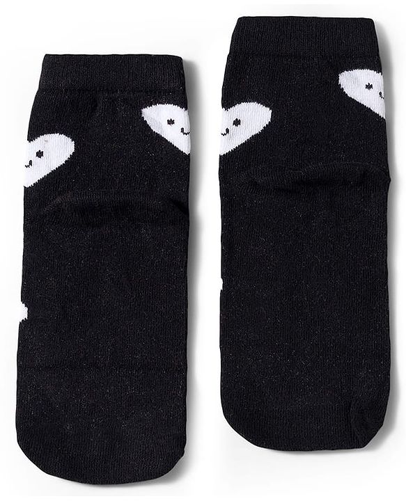 Cute Walk by Babyhug Knit Ankle Length Antibacterial Socks With Heart Design Pack Of 3 - Red Black & White