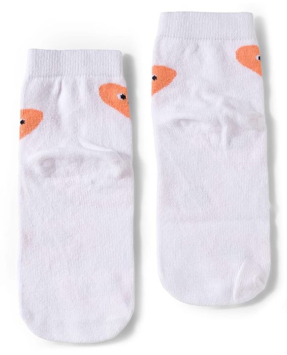 Cute Walk by Babyhug Knit Ankle Length Antibacterial Socks With Heart Design Pack Of 3 - Red Black & White