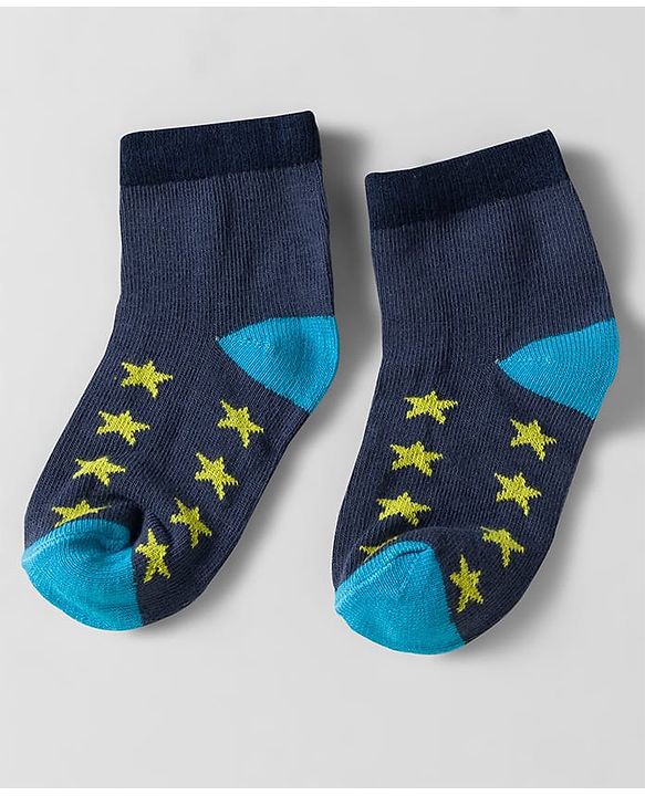 Cutewalk by Babyhug Knit Ankle Length Anti Bacterial Socks With Stripes & Star Design Pack Of 5 - Multicolour