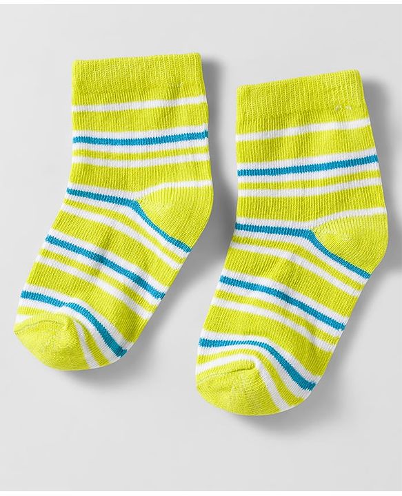 Cutewalk by Babyhug Knit Ankle Length Anti Bacterial Socks With Stripes & Star Design Pack Of 5 - Multicolour