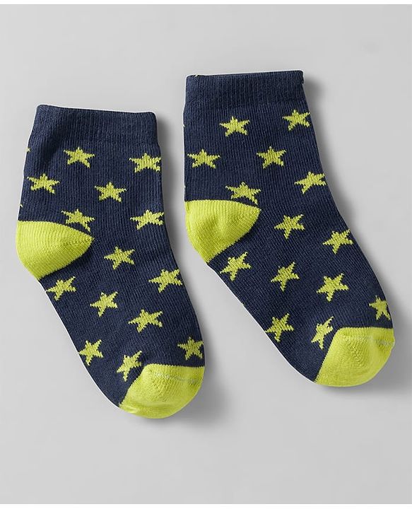 Cutewalk by Babyhug Knit Ankle Length Anti Bacterial Socks With Stripes & Star Design Pack Of 5 - Multicolour