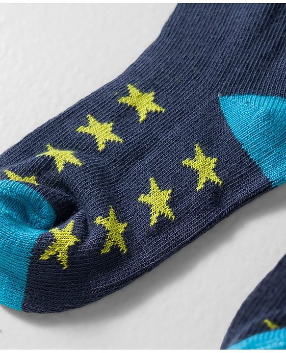 Cutewalk by Babyhug Knit Ankle Length Anti Bacterial Socks With Stripes & Star Design Pack Of 5 - Multicolour
