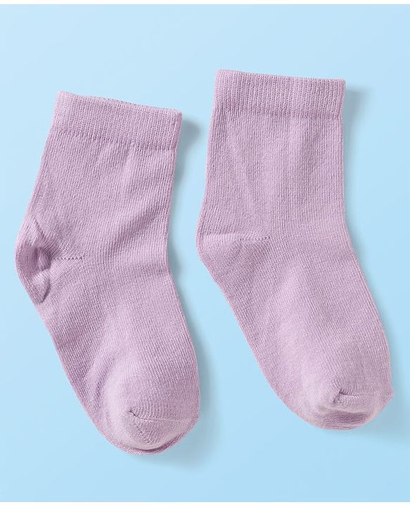 Cute Walk by Babyhug Knit Ankle Length Anti Bacterial Solid Color Socks Pack of 3 - Lilac White & Pink