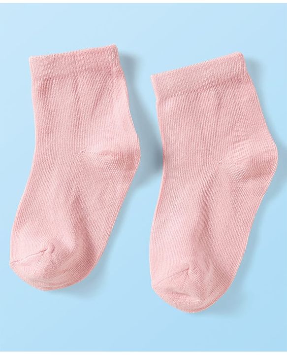 Cute Walk by Babyhug Knit Ankle Length Anti Bacterial Solid Color Socks Pack of 3 - Lilac White & Pink